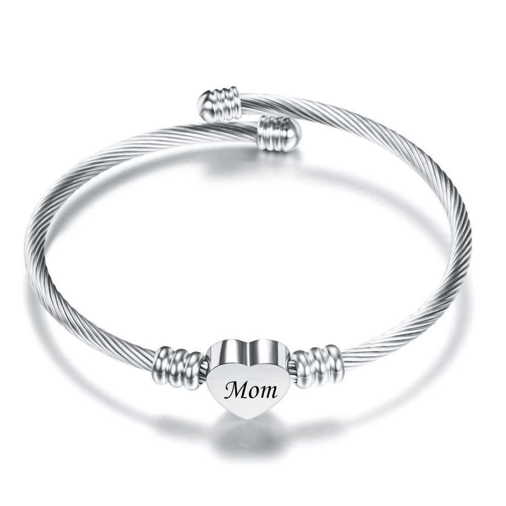Stainless Steel Braided Mother’s Bracelets for Mom