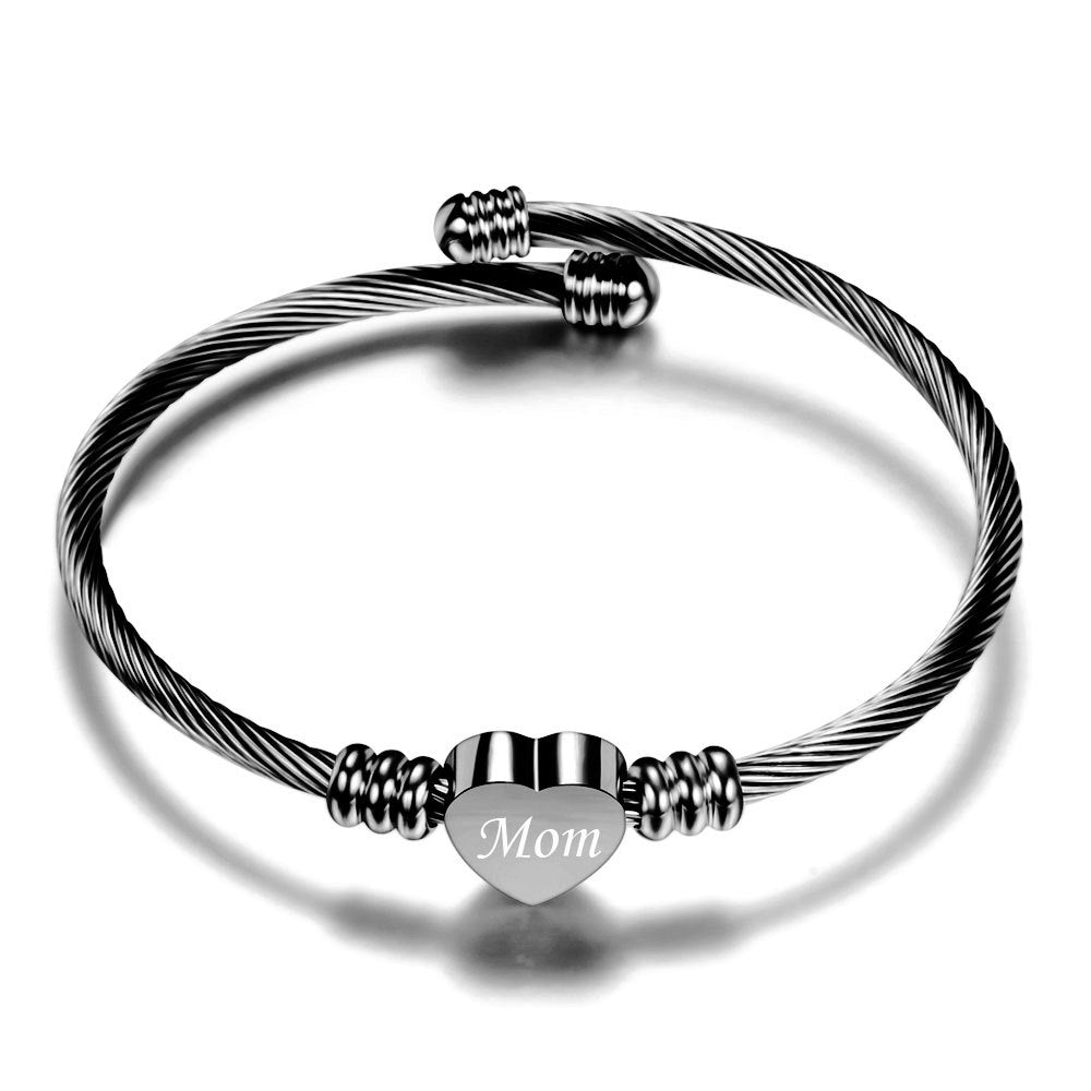Stainless Steel Braided Mother’s Bracelets for Mom